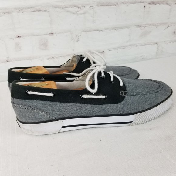 Polo Ralph Lauren Men's 12 D Franz Gray Black Boat Shoes - Picture 5 of 9
